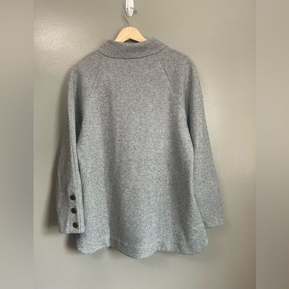 Soft Surroundings Brooke tunic sweater black white herringbone large office - Picture 3 of 11